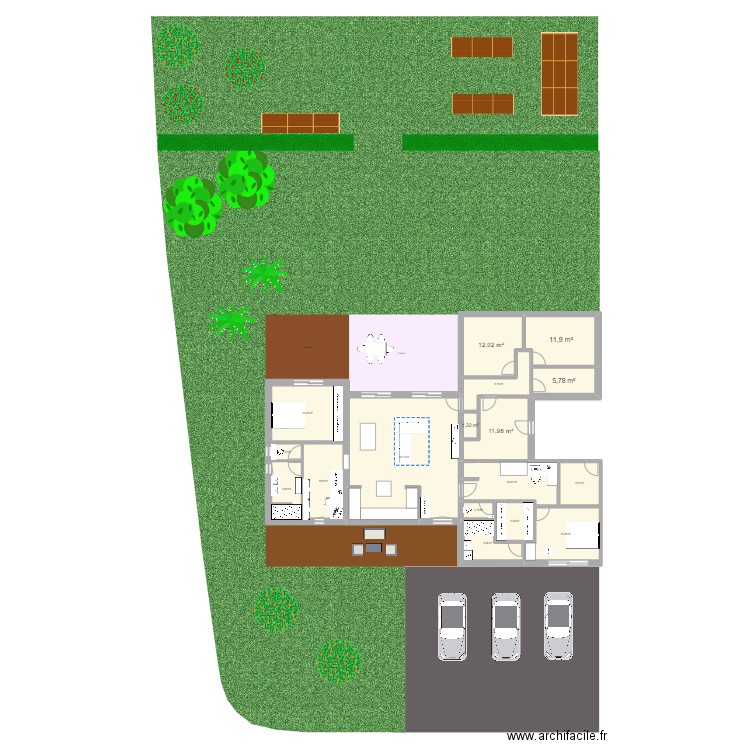 olbreuse test garage3. Plan de 17 pièces et 173 m2