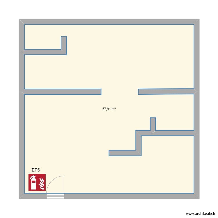 Association Franco M etage. Plan de 1 pièce et 58 m2