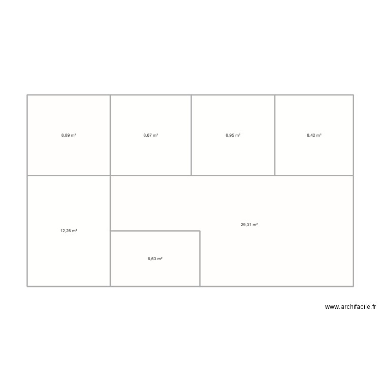 casa. Plan de 7 pièces et 83 m2