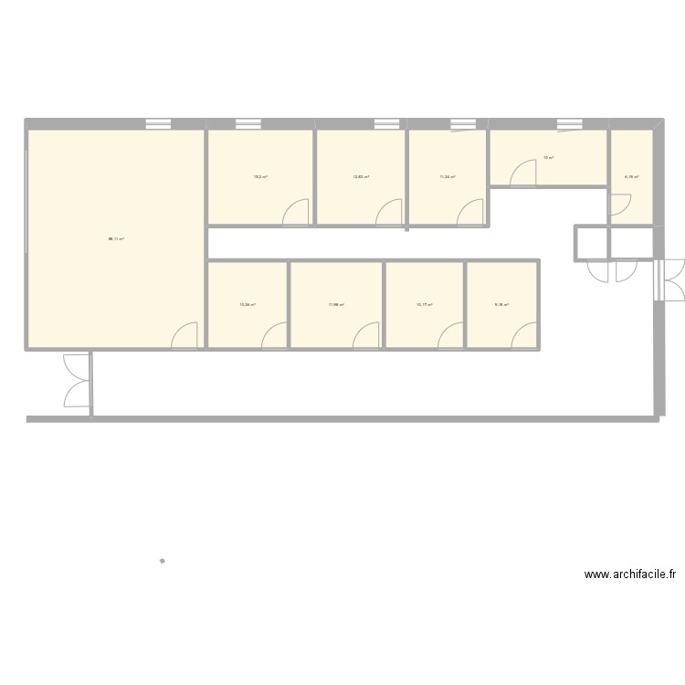 MAG. Plan de 10 pièces et 155 m2