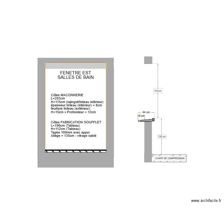 AAA - COUPE OB SDB EST. Plan de 0 pièce et 0 m2