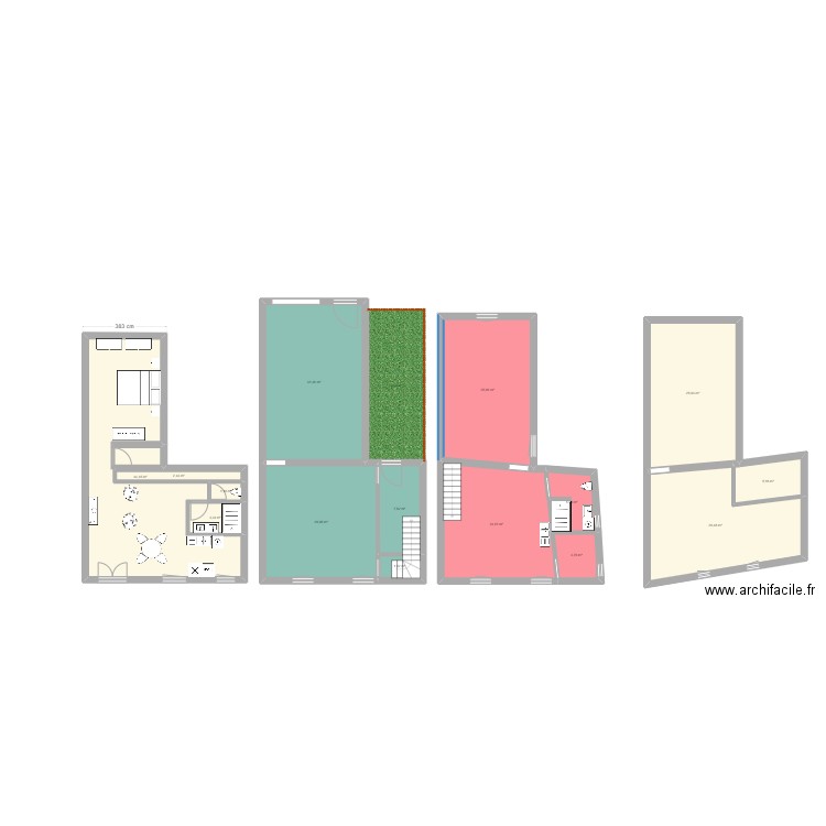 appartement rez de chaussée. Plan de 15 pièces et 235 m2