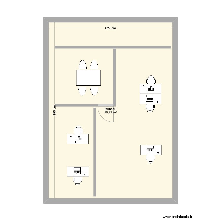 Test. Plan de 1 pièce et 56 m2