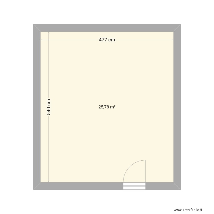 Laverie 78. Plan de 1 pièce et 26 m2