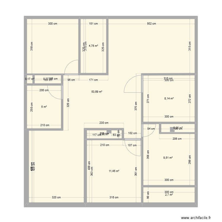 APPART PERE3 14/09/2024. Plan de 11 pièces et 98 m2