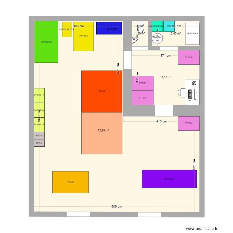 Villard petit. Plan de 4 pièces et 89 m2