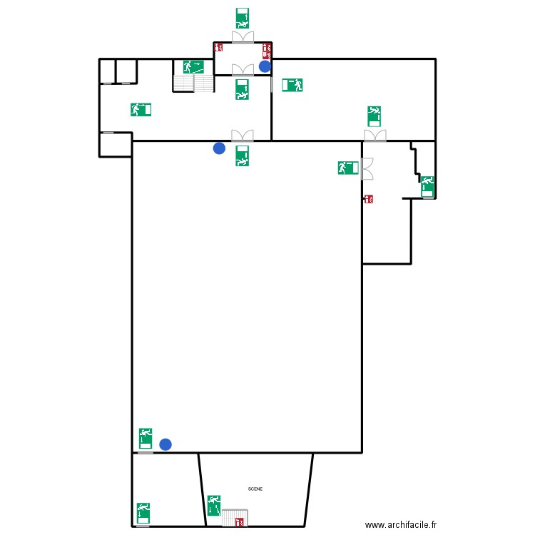 SALLE COMMUNALE RDC. Plan de 9 pièces et 1776 m2