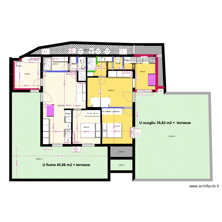 rdc gîtes luxe 5 bis. Plan de 19 pièces et 196 m2