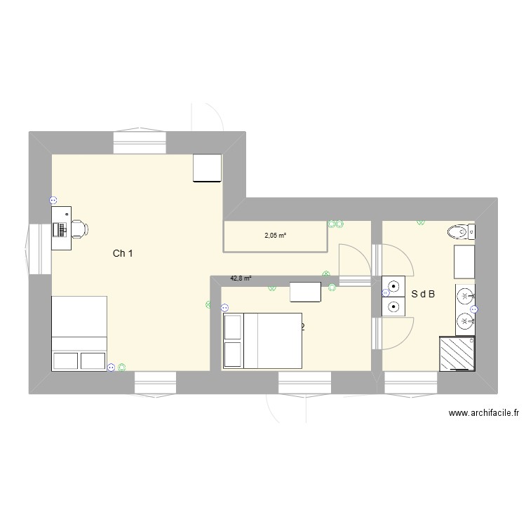 forge renovation. Plan de 4 pièces et 142 m2