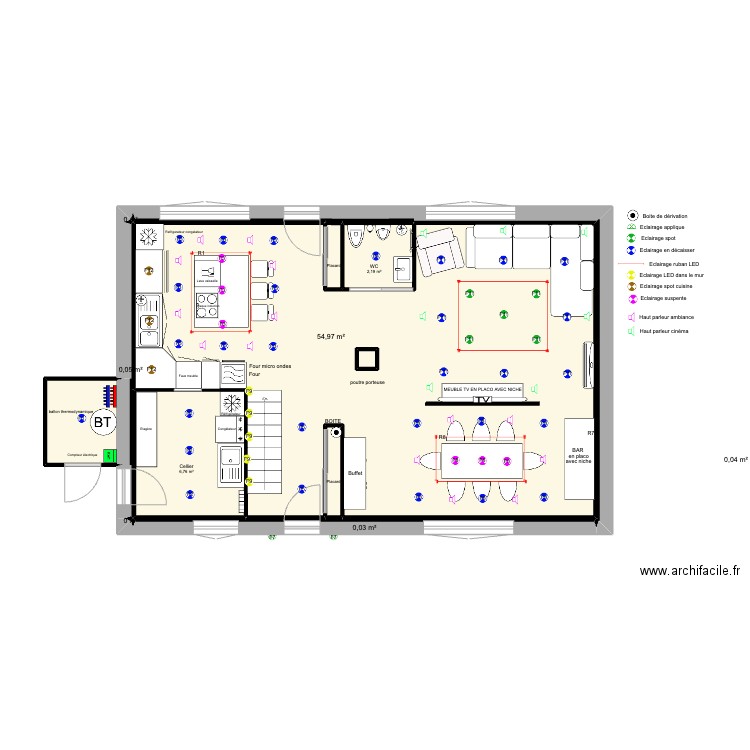 festigny MOI RDC MUSIQUE. Plan de 12 pièces et 69 m2