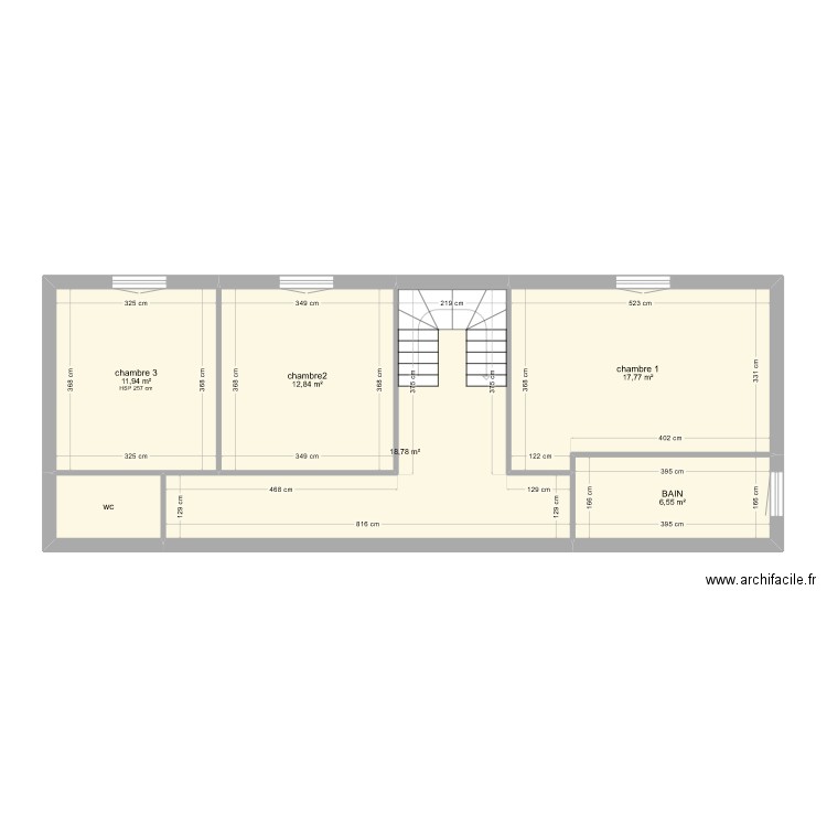 ASSARD R+1. Plan de 6 pièces et 71 m2