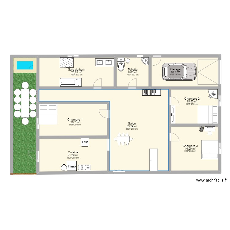 plan de maison 2. Plan de 8 pièces et 179 m2