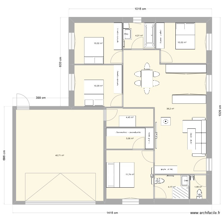 Maison 2. Plan de 11 pièces et 141 m2