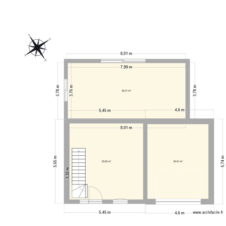 perenchies 2. Plan de 3 pièces et 77 m2