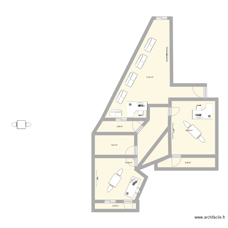 Bureau CHARIF. Plan de 8 pièces et 94 m2