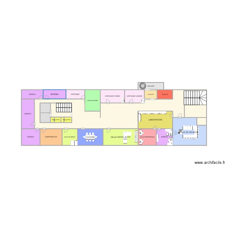 plan clinique 2. Plan de 26 pièces et 24 m2