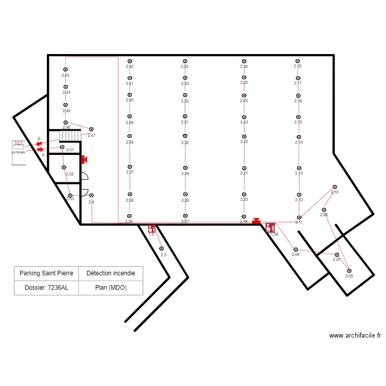 parking st pierre. Plan de 2 pièces et 18 m2