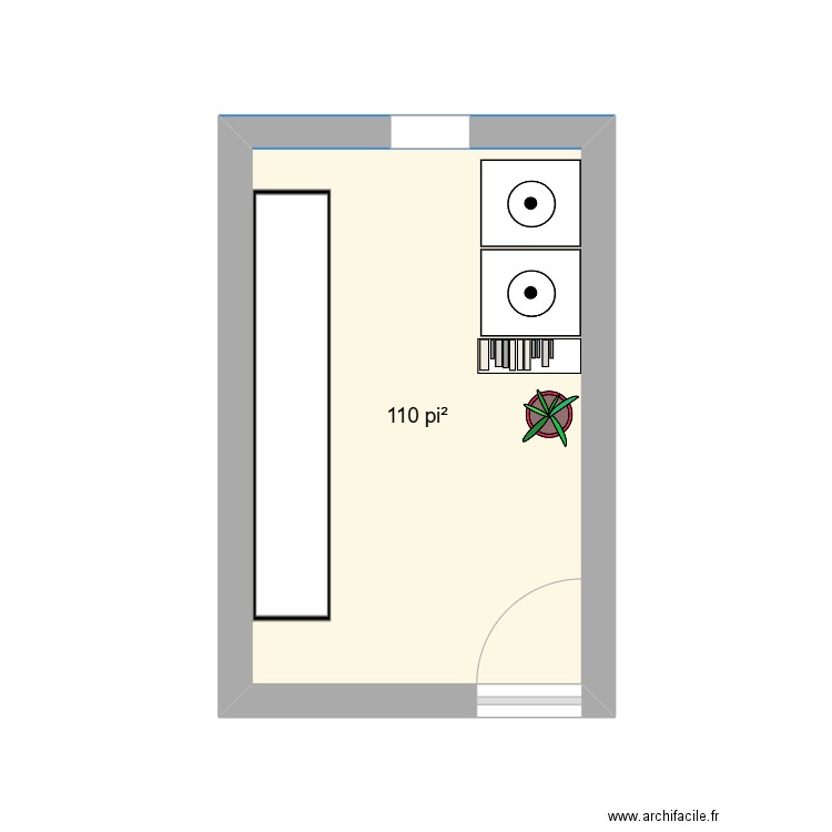 Walk-in de Jozette. Plan de 1 pièce et 10 m2