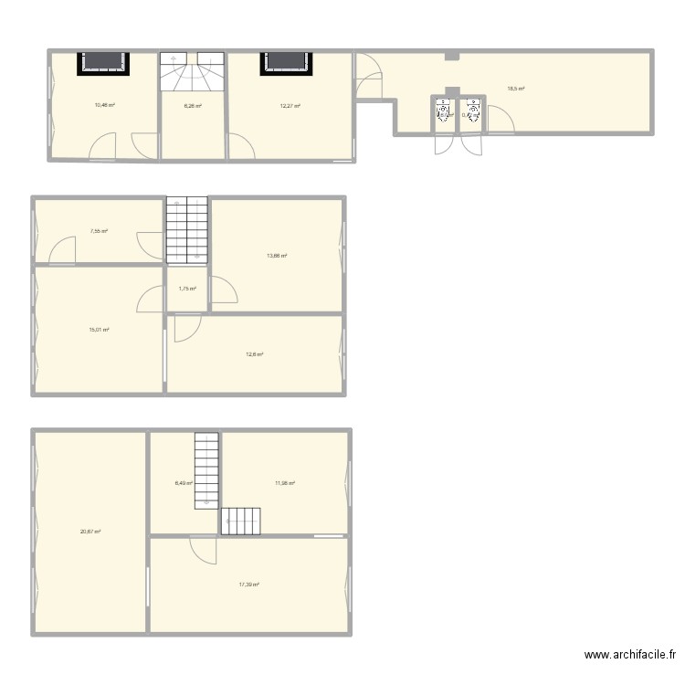 rdc maison alost. Plan de 15 pièces et 156 m2