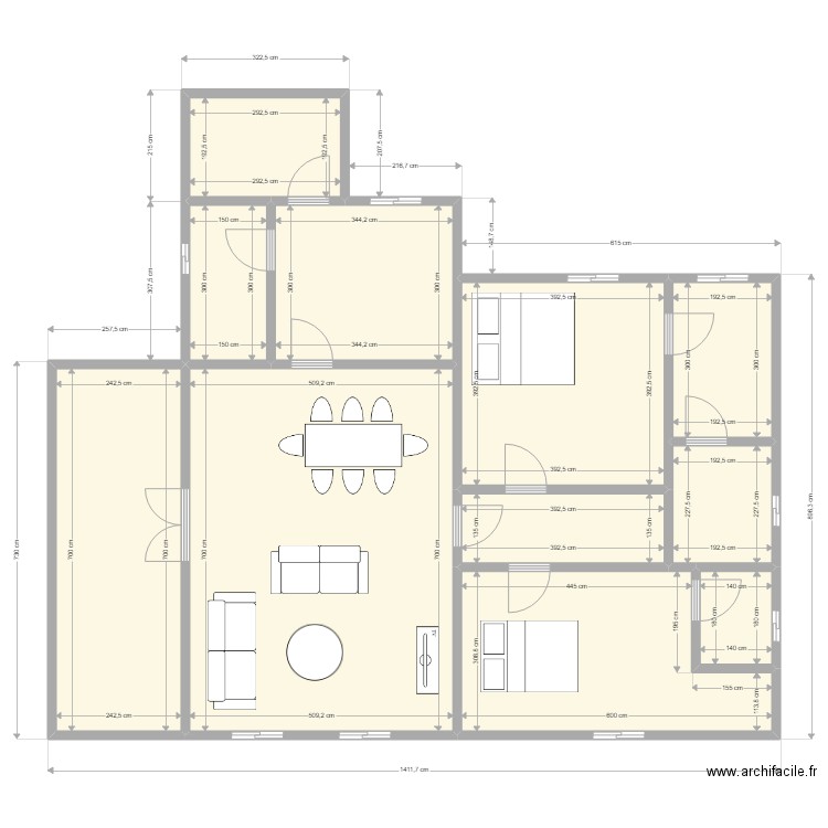 PLAN YASMINA. Plan de 11 pièces et 122 m2