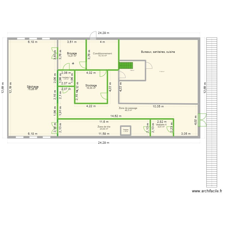 Projet Transformation. Plan de 11 pièces et 285 m2