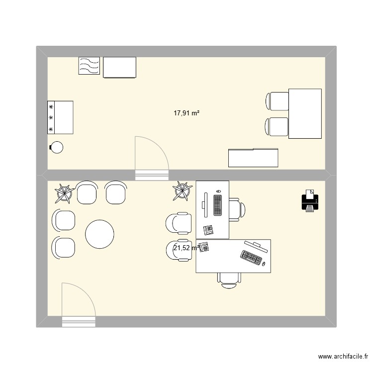 agence assuris courtage . Plan de 2 pièces et 39 m2