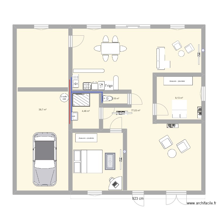 plan maison CAZALIS. Plan de 5 pièces et 132 m2