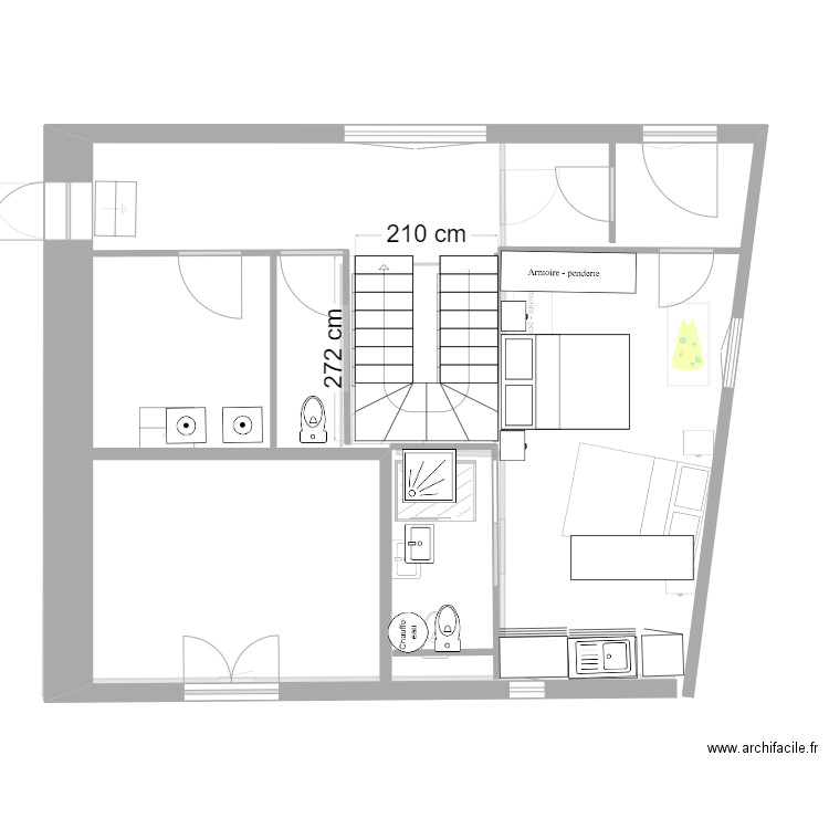 rdc studio 1. Plan de 0 pièce et 0 m2