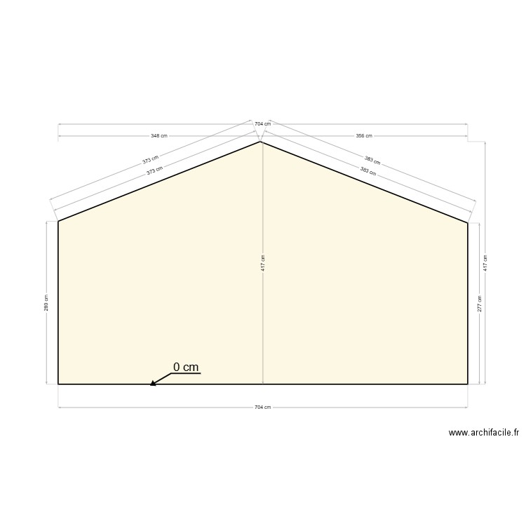 coupe pignon. Plan de 0 pièce et 0 m2