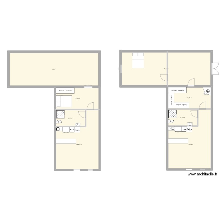 Projet baleone. Plan de 4 pièces et 91 m2