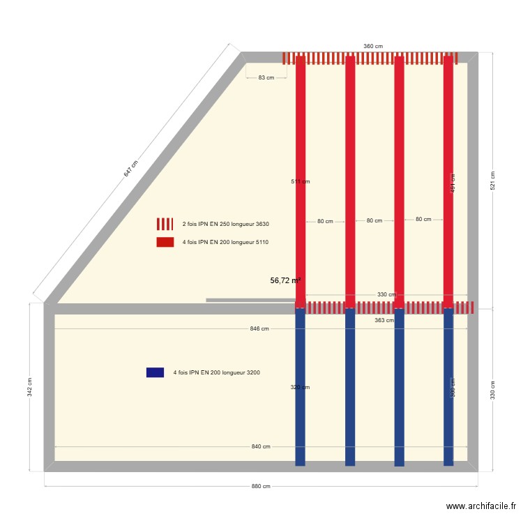 MEZZANNINE. Plan de 3 pièces et 111 m2