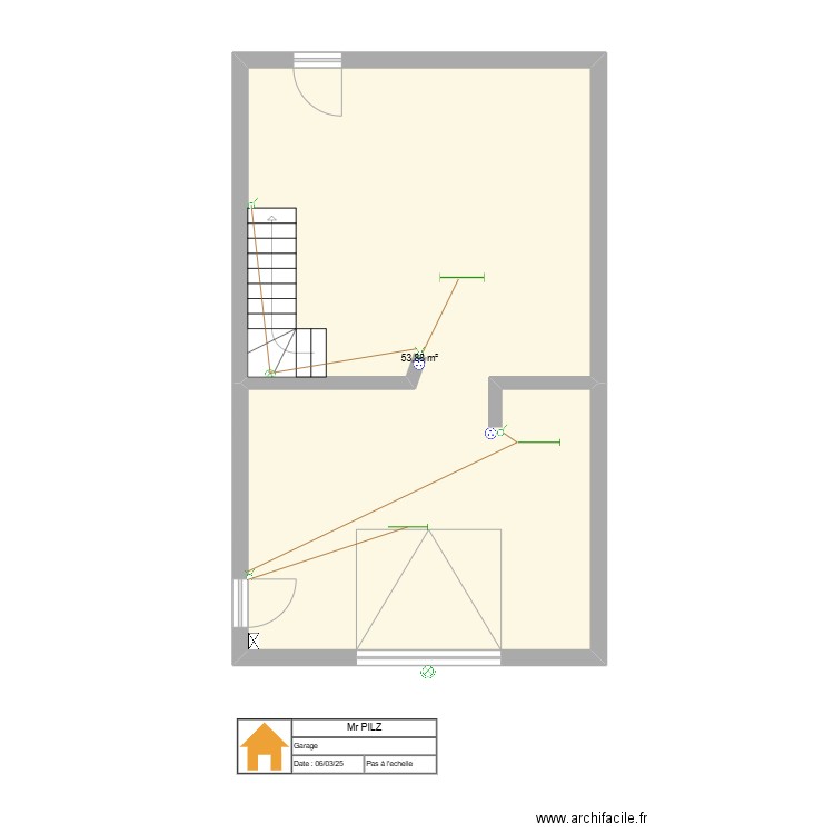 PILZ. Plan de 1 pièce et 54 m2