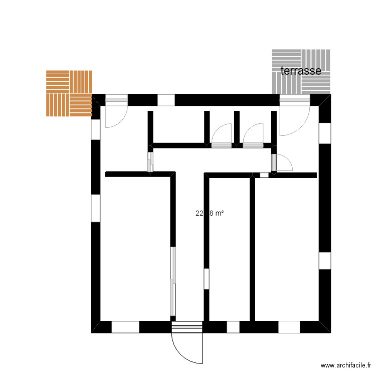 plan manouba2. Plan de 1 pièce et 23 m2