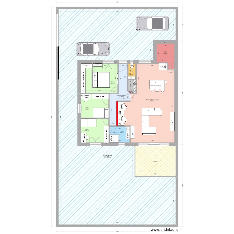 maison. Plan de 12 pièces et 361 m2