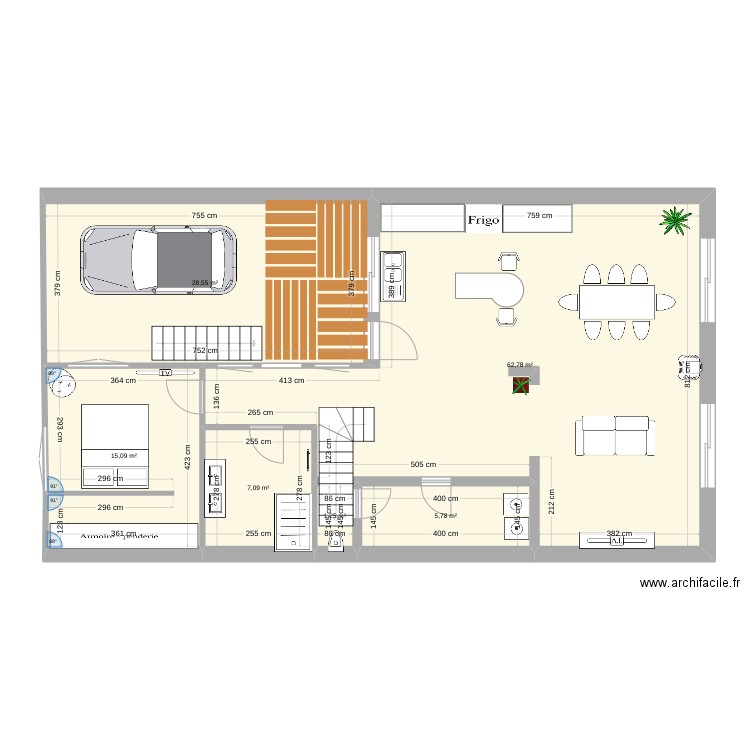 Maison Lény Alex. Plan de 6 pièces et 121 m2