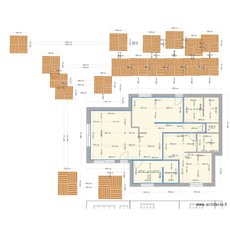 plan Kim 02 vide. Plan de 5 pièces et 98 m2