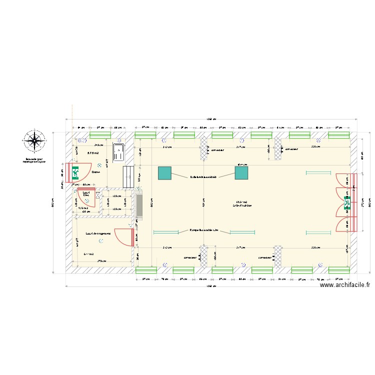 Salle de rencontre peyssac. Plan de 4 pièces et 76 m2