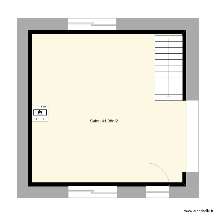 RDC NEW. Plan de 1 pièce et 46 m2