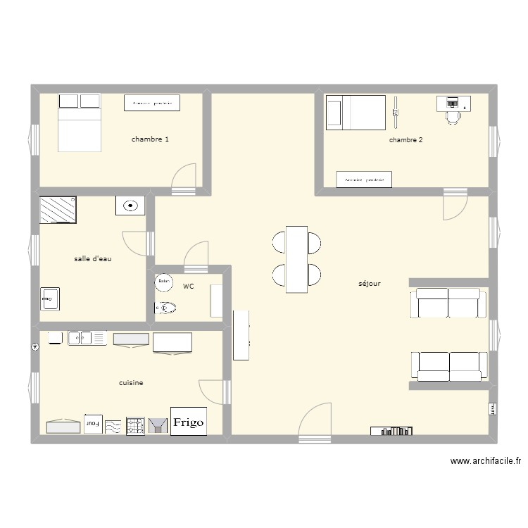 10 pascal. Plan de 6 pièces et 148 m2