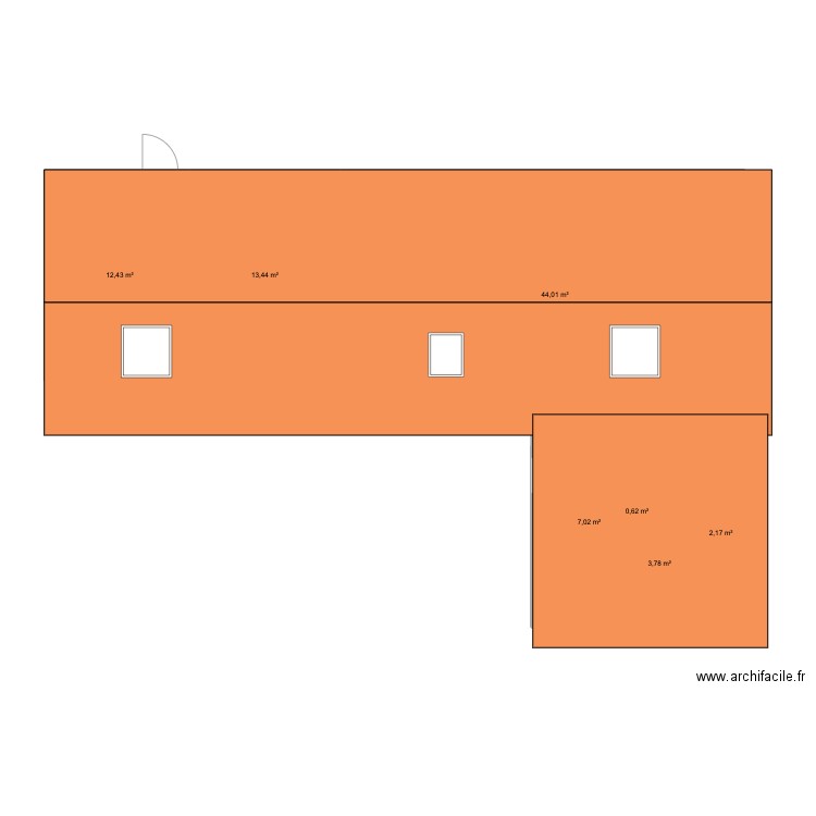 maison. Plan de 7 pièces et 83 m2