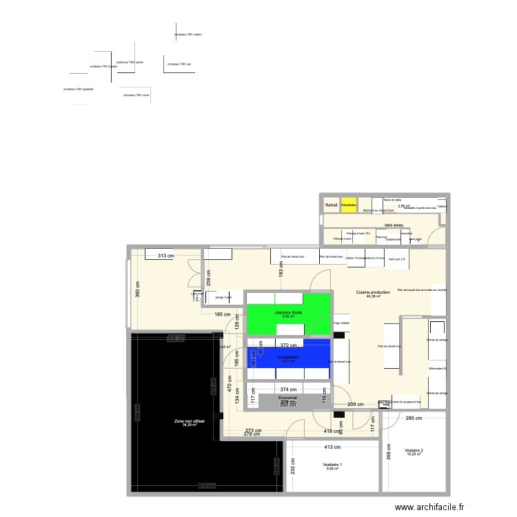 Plan basse Chico s 2 version petit  avec poteau. Plan de 13 pièces et 154 m2