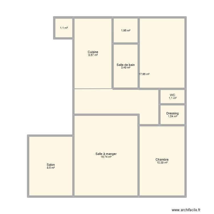 plan. Plan de 10 pièces et 71 m2