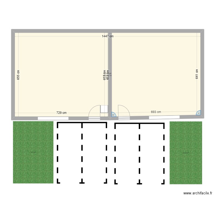 AMFREVILLE MAISONS DE BOURG. Plan de 1 pièce et 93 m2