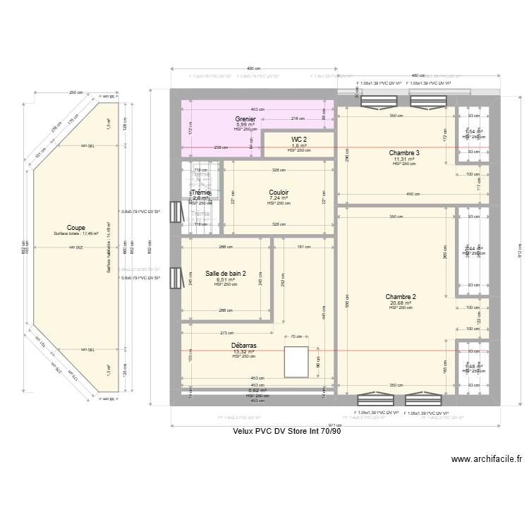 ML24018839. Plan de 22 pièces et 231 m2