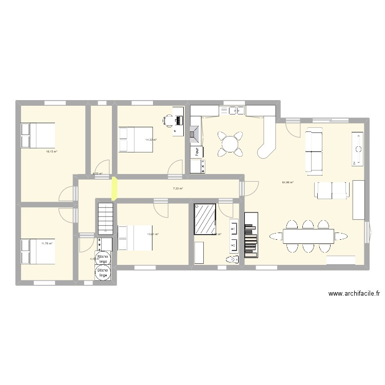 alex_mado_V2. Plan de 9 pièces et 153 m2