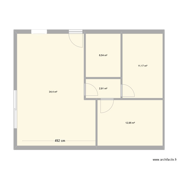 PROJET GARAGE 57B CONVERSION MAISON 1. Plan de 5 pièces et 68 m2