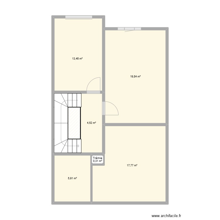 BLD. Plan de 9 pièces et 66 m2