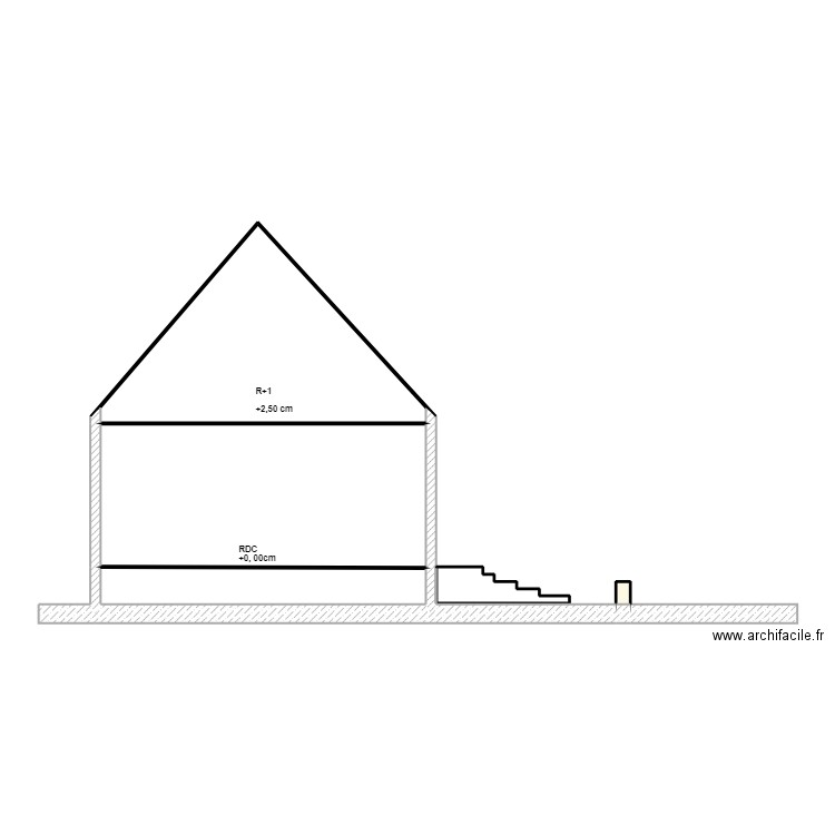 Vue Sud. Plan de 5 pièces et 66 m2