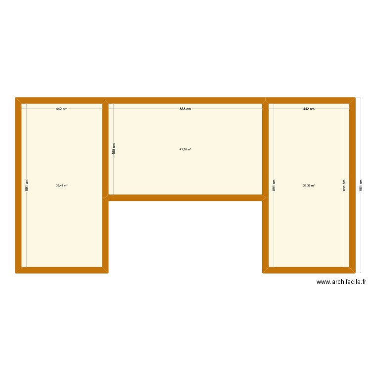 projet. Plan de 3 pièces et 121 m2