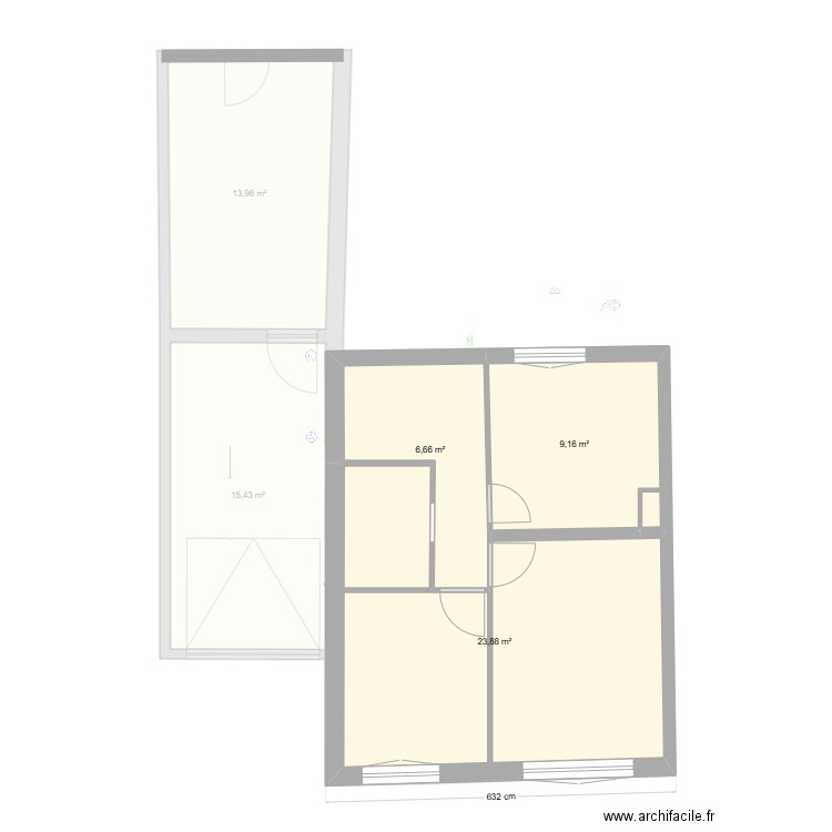 plan de cuisine. Plan de 8 pièces et 109 m2